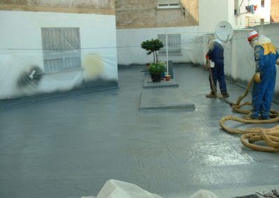 Reimpermeabilización transitable en poliurea. Calle San Mames